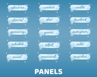 Winter Calm Static Panel Twitch Overlay Package, Winter Aesthetic Overlay, Snowflake Panels, Icy Blue Panels, Frozen Overlay, Frosted Panels