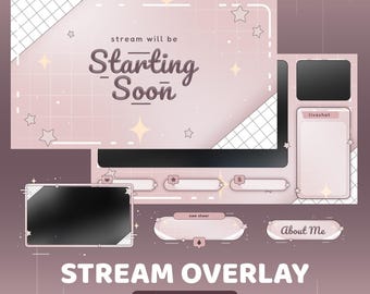 Cozy Aesthetic Animated Twitch Overlay Package, Pastel Aesthetic Animated Overlay, Soft Pink Theme, Beige Vibes, Cozy Colors Cute Stream