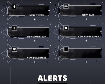 Dreaming Galaxy geanimeerd waarschuwingspakket Twitch-overlay, hemelse animatiewaarschuwing, Night Sky Stream-overlay, geanimeerde Star Cloud Stream-waarschuwing