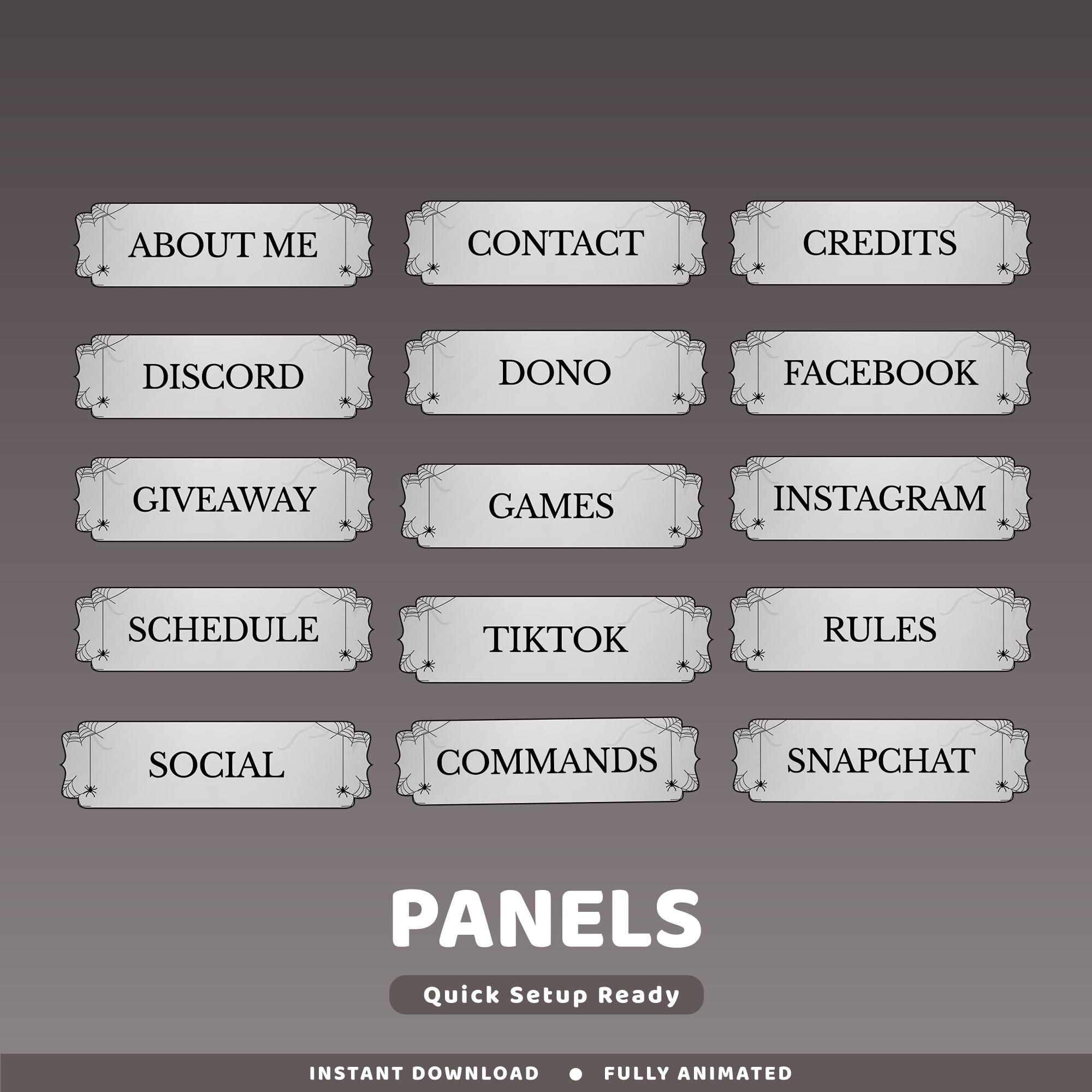 Wrb Overlay Dark Cobweb Animated Twitch Overlay Package, Simple Halloween Twitch ...