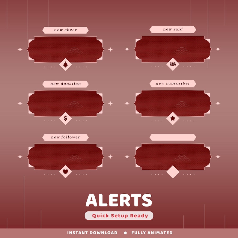 Zen Flow Animated Alert Twitch Overlay Package, Asian Style Overlay ...