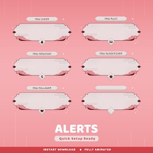 Japan Skies Animated Alert Twitch Overlay Package, Pink Stream Design, Sakura Vtuber Overlay, Stream Alert Overlay, Asian Inspired Overlay