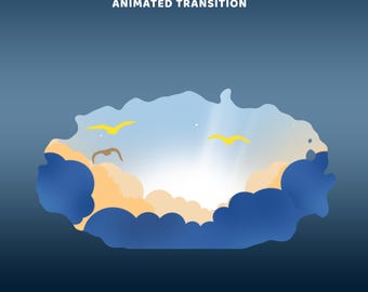 Bright Clouds Animated Stinger Transition Twitch Overlay Package, Blue Cloud Design, OBS Streamlab Setup, Discord Stream, Dreamy Sky Overlay