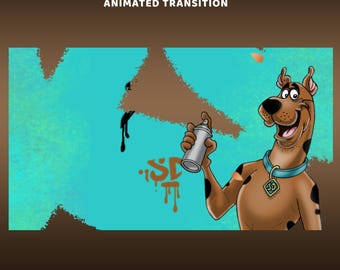 Urban Graffiti Dog Animated Stinger Transition Twitch Overlay Package, Dog Mascot, Graffiti Transition, Street Art Vtuber, Spray PaintStyle