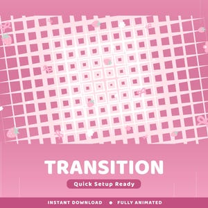 Sweet Lace Animated Stinger Transition Twitch Overlay Package, Animation Transition Kawaii, Soft Pink Transition,Aesthetic Strawberry Stream