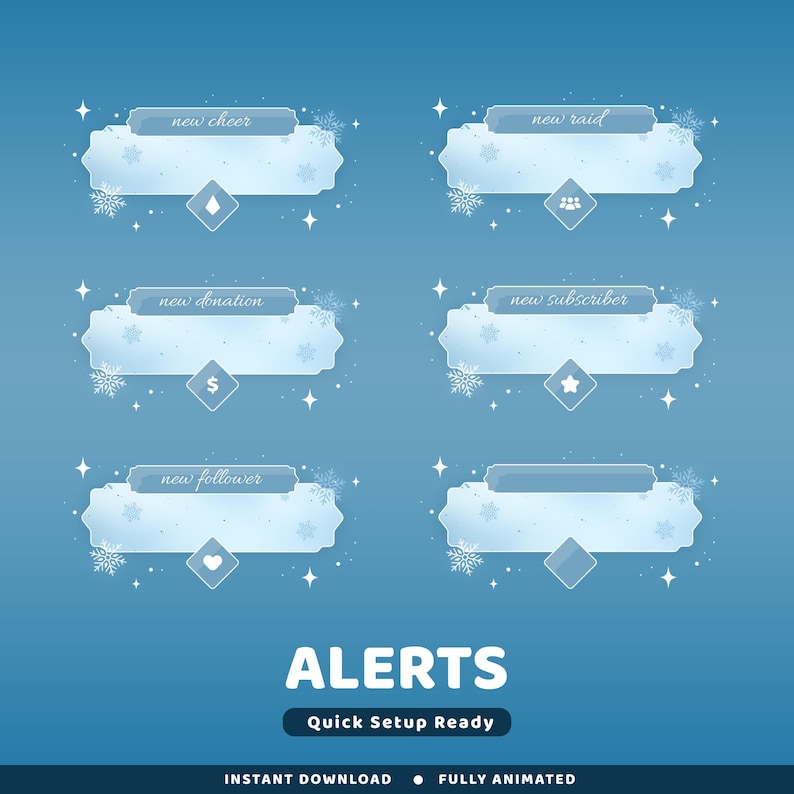 Winter Calm Animated Alert Twitch Overlay Package, Winter Twitch Alerts ...
