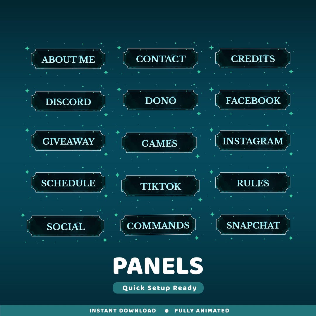Orbit Panel Orbit Veil Static Panel Twitch Overlay Package, Galaxy Stream Panels ...