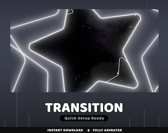 Dreaming Galaxy  Animated Stinger Transition Twitch Overlay Package, Starry Stream Transition Overlay, Dark Aesthetic, Kawaii Vtuber Overlay