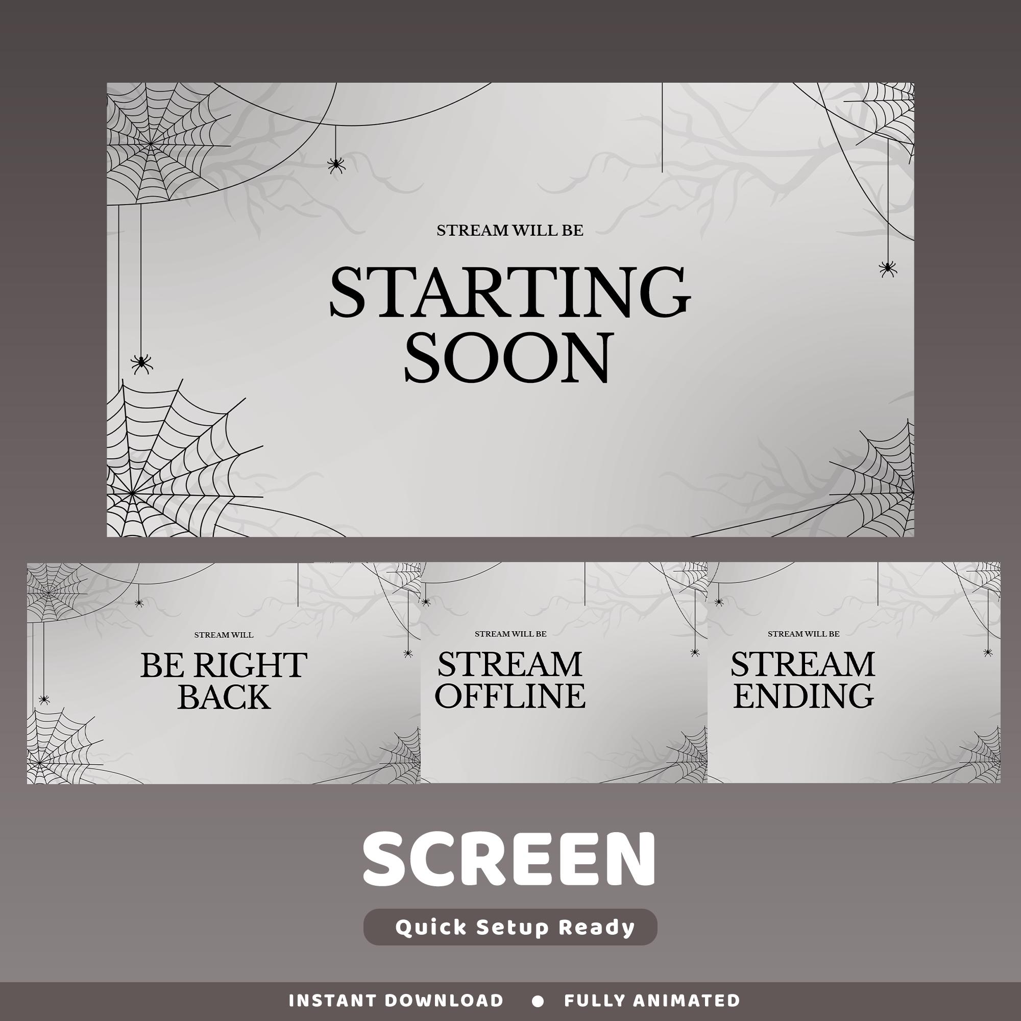 Wrb Overlay Dark Cobweb Animated Twitch Overlay Package, Simple Halloween Twitch ...