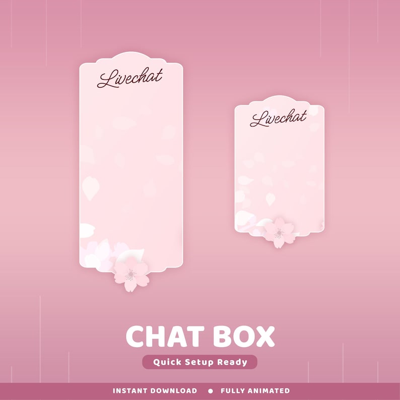 Rosy Drift Animated Twitch Overlay Package, Pink Aesthetic Twitch ...