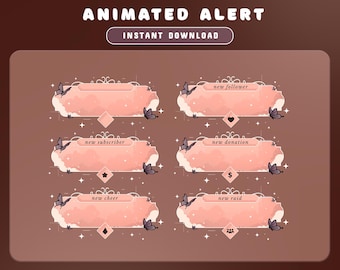 Cloud Butterfly Animated Alert Twitch Overlay Package, Animation Alert Aesthetic, Calm Vtuber Overlay, Animated Twitch Butterflies, Cloud
