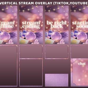 Witchy Glow Animated Tiktok Overlay Stream Package, Premium Stream, Gaming Design, Witch Room, Crystal Ball, Magic Potion, Creative Streamer