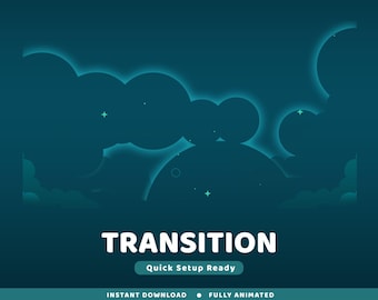 Orbit Veil Animated Stinger Transition Twitch Overlay Package, Galaxy Transition, Space Transition, Blue Black Transition, Twitch Transition