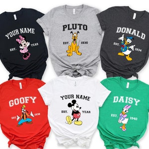 Custom Disney Family Shirts, Disney Characters Shirt, Disney Character Sweatshirt, Vintage Disney Character Shirt, Mickey Minnie Donald Tee