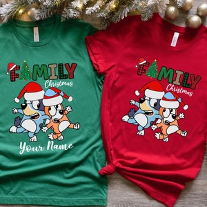 Personalized Blue Christmas Shirt, Family Christmas Shirt, Custom Christmas Shirt, Blue Family Christmas Tee, 2024 Funny Christmas Shirt