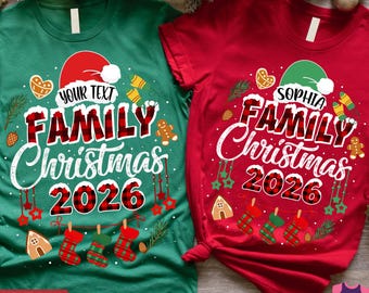 Custom Family Christmas 2026 Shirts: Personalized Christmas Pajamas Tee