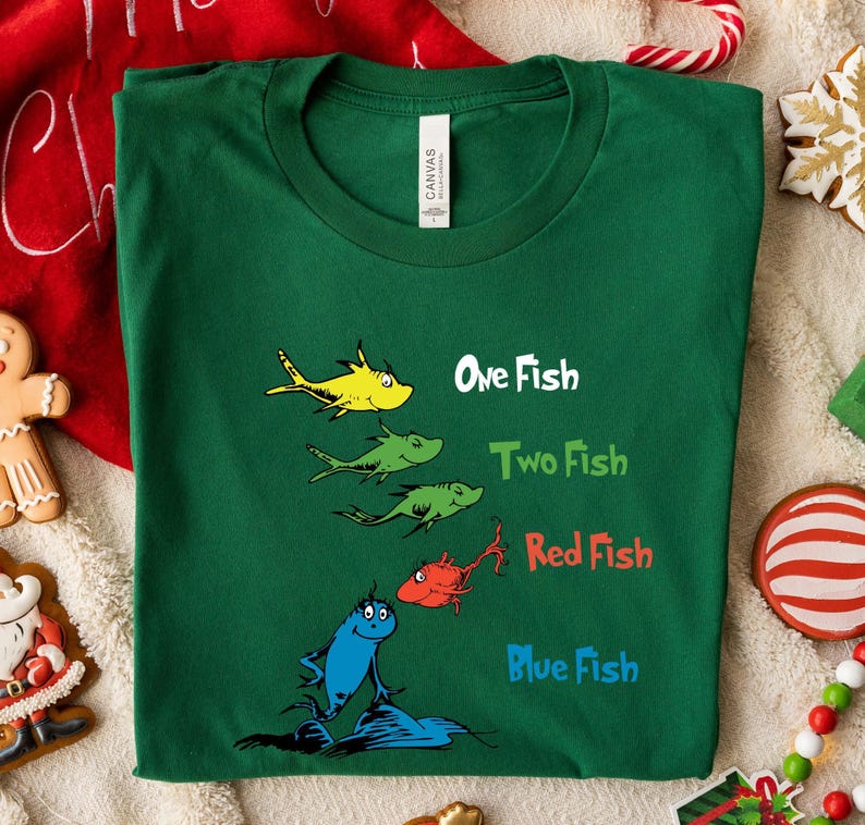 One Fish Two Fish Cotton Shirt: Teacher Costume, Group Party Tee image 2