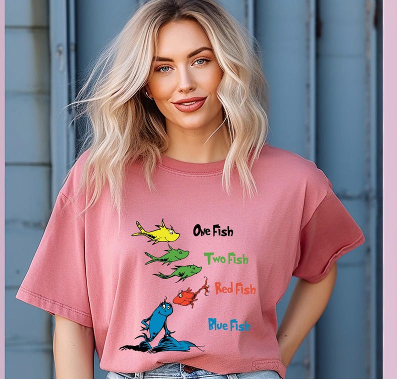 One Fish Two Fish Cotton Shirt: Teacher Costume, Group Party Tee image 4
