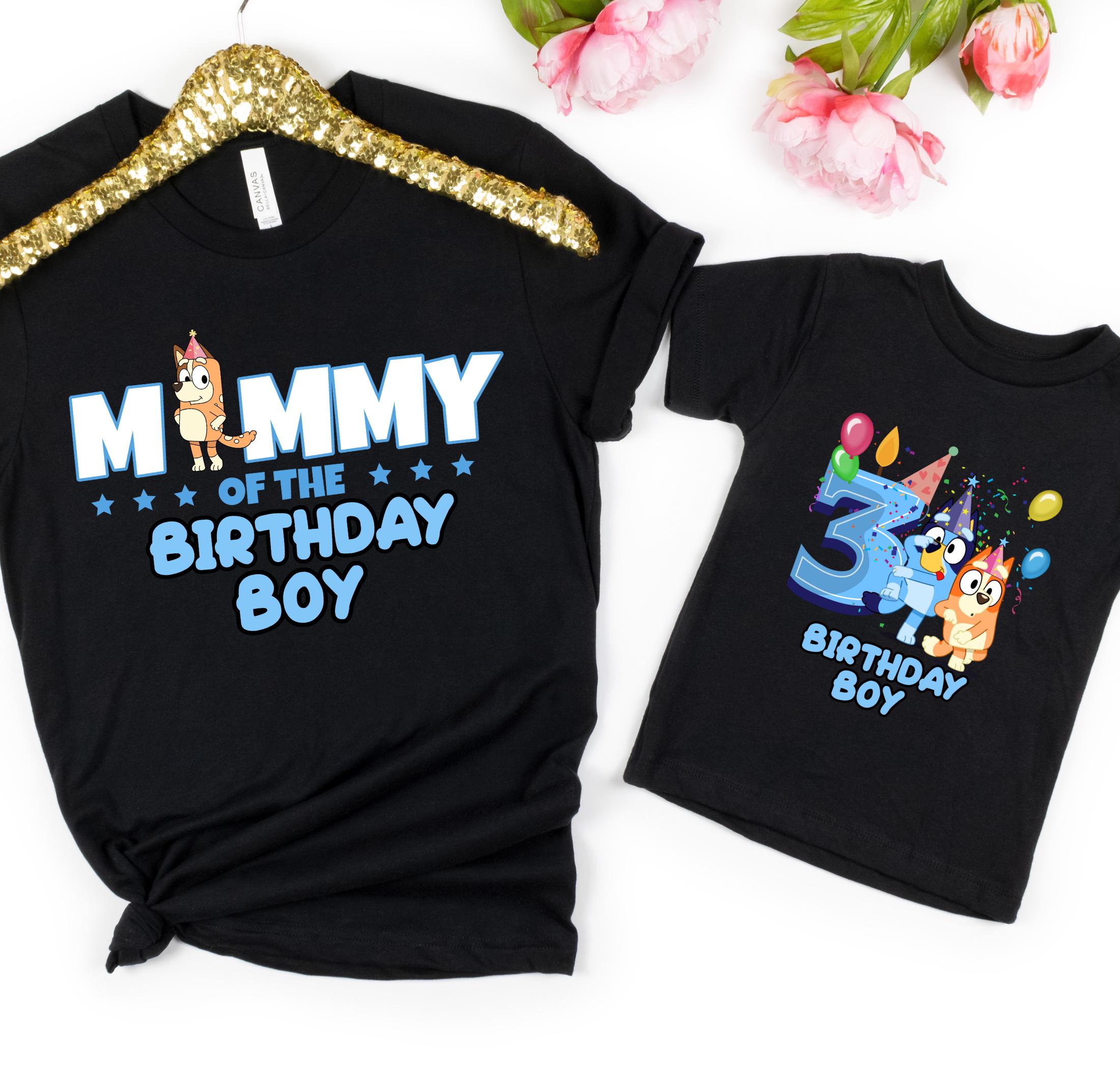 Blue Birthday Family Matching Shirt – DTF Print