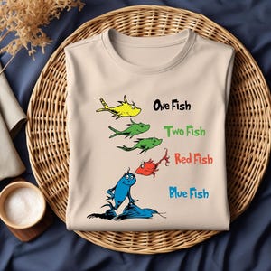 One Fish Two Fish Shirt, Red fish Blue fish shirt, Teacher Funny Shirts, Daycare Teacher Costumes, Group Party Outfits, Matching Party Tee, 100 Days School Shirt,Teacher Life, Reading Friends Dr. Seuss Shirt,Dr Seuss Shirt