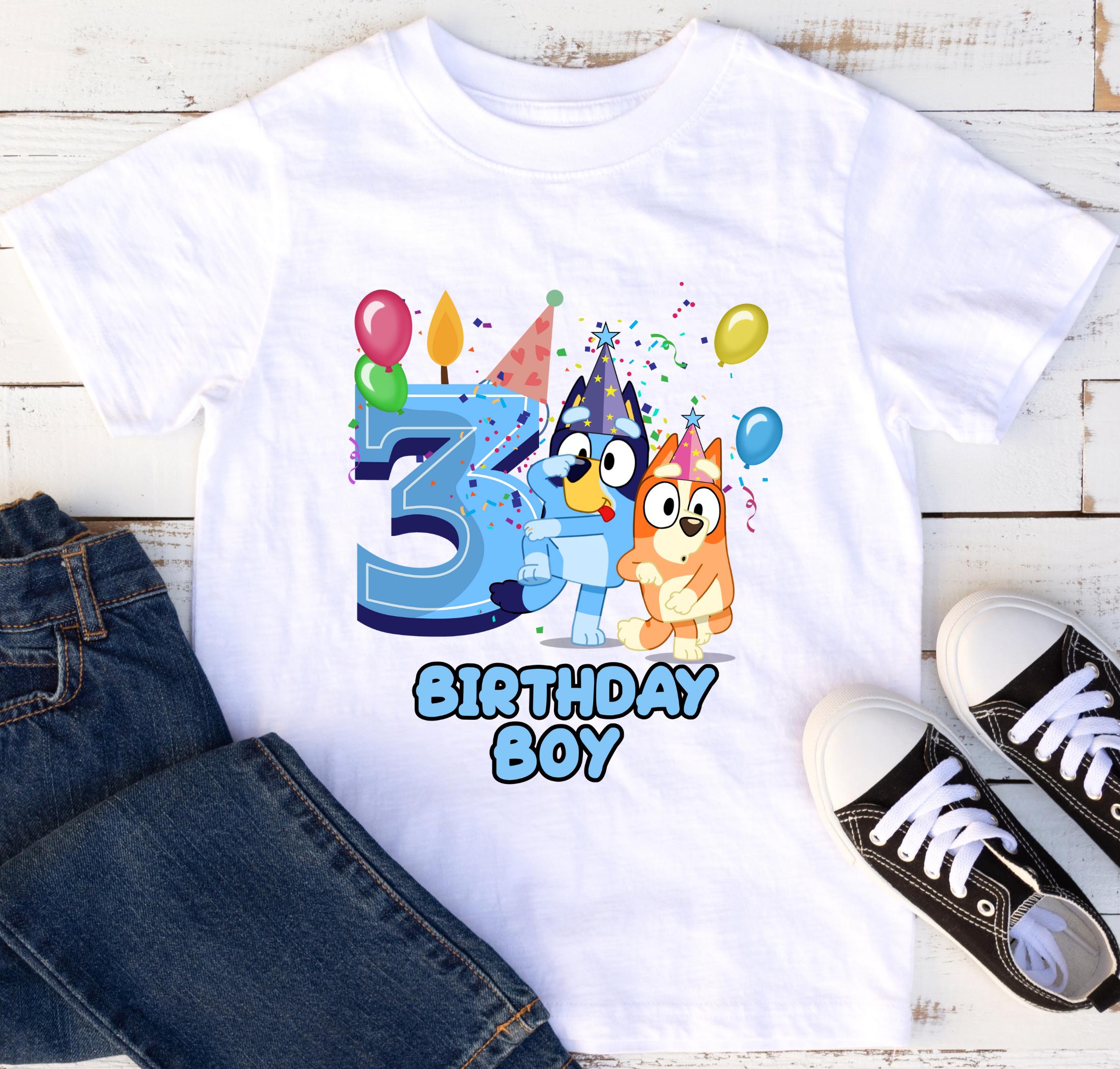 Blue Birthday Family Matching Shirt – DTF Print