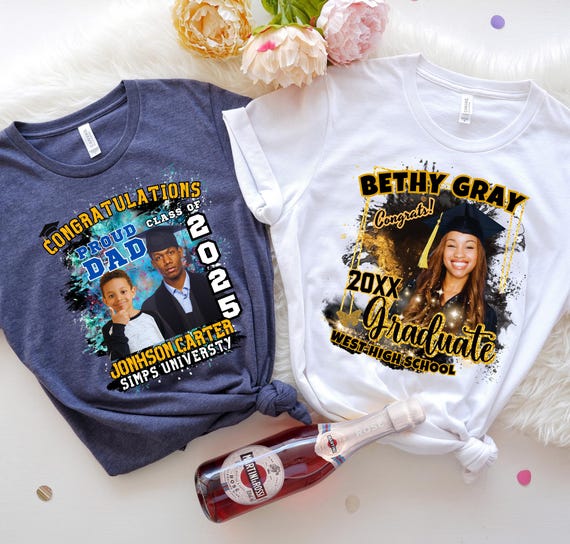 Custom Photo Graduation Shirt: Proud Family Graduate Tee 2025