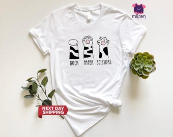 Funny Cat Paw Shirt: Rock Paper Scissors Tee