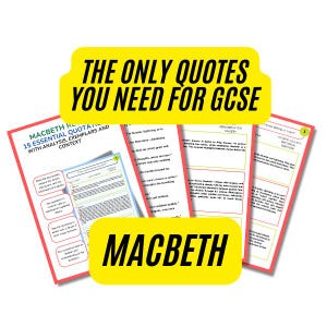 15 Essential GCSE Macbeth Quotations | Revision Resource for Top Grades | Instant Digital Download