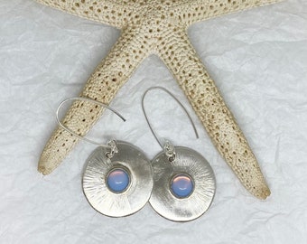 Handmade Opalite .999 Fine Silver Earrings