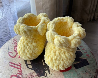 Baby Booties Crochet Yellow