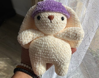 Amigurumi Crochet Plush Bunny Cream Purple