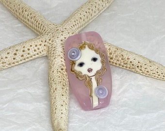 Handmade Lampwork Doll Angel Glass Bead