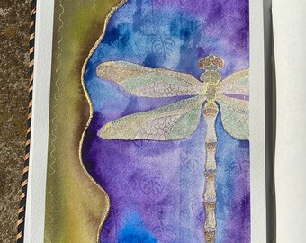 ORIGINAL Watercolour Painting Art Dragonfly