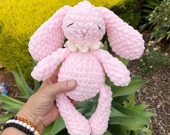 Amigurumi Crochet Bunny Pink Bernat Bany Yarn Plush