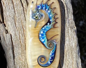 Handmade Lampwork Seahorse Dragon Glass Bead