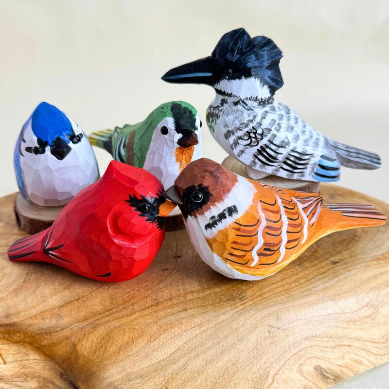 Birds - Hand-Carved Wooden Home Decor Item 10 main image 0