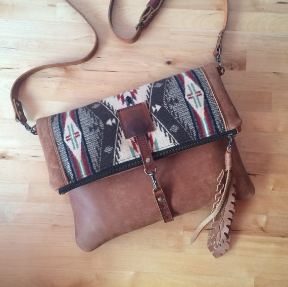 Southwestern crossbody purse in Pendleton wool with a long | Etsy