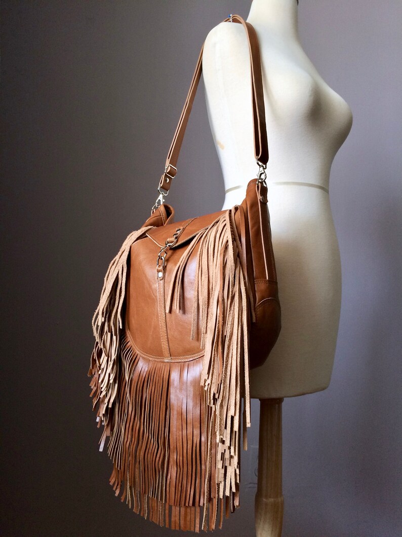Cowgirl Fringed Purse Bohemian leather bag Crossbody saddle Etsy