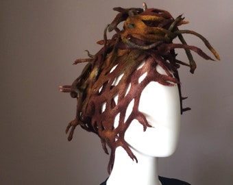 Woodland Head Scarf Earthy Headband Head wraps Bohemian Hippie Headband Dreadlock accessories Dreadlocks Headwear Gypsy Clothing Obi Belt