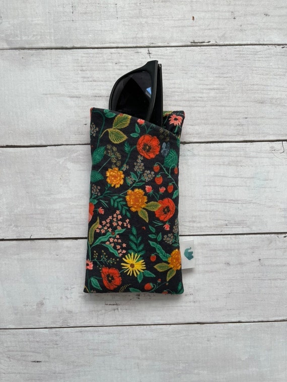 Floral Fabric Glasses Case: Soft Cotton Sunglasses Protector