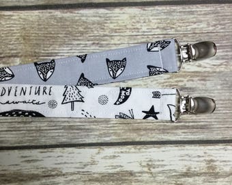 Soother Clip, Fabric Soother Clip, Fox Soother Clip, Pacifier Clip, Soother Strap, Dummy Clip, Binky Holder, Binky Clip, Soo String