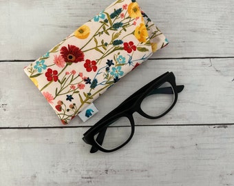 Soft Fabric Glasses Case, One Size Fits All From Readers and Oversized Sunglasses, Keeps Glasses Scratch and Dust Free At Home or For Travel