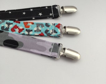Soother Clip, Fabric Soother Clip, Camo Soother Clip, Pacifier Clip, Soother Strap, Dummy Clip, Binky Holder, Binky Clip, Soo String