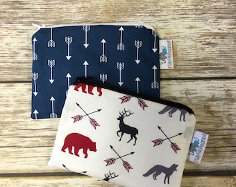 Reusable Snack Bag, Reusable Zipper Bag, Reusable Sandwich Bag, Zipper Pouch, Reusable, Arrow Snack Bag, Lunch Bag, Reusable Bag, Forest Bag