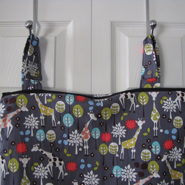 Reserved for Stephanie - Extra Large (18x24) Heat Sealed Wet Bag Diaper Pail - Giraffe Garden