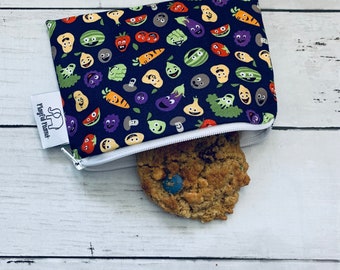 Veggie Bag, Reusable Bag, Reusable Snack Bag, Reusable Sandwich Bag, Snack Bag, Zipper Bag, Zipper Pouch, Waste Free Bag, Lunch Bag