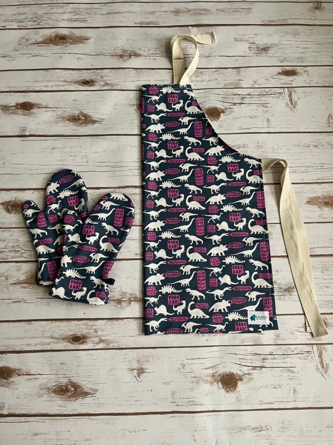 Toddler Apron, Play Apron, Child Apron, Play Oven Mitts, Toddler Baking