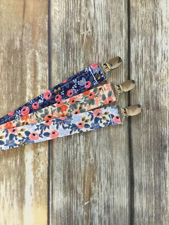 Soother Clip Floral Soother Clip Pacifier Clip Fabric Soother Clip Dummy Clip Soo String Binky Holder Binky Clip Soother Strap