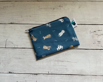 Dog Print Reusable Snack Bag, Reusable Zipper Bag, Reusable Sandwich Bag, Zipper Pouch, Reusable, Animal Snack Bag, Waste Free, Reusable Bag