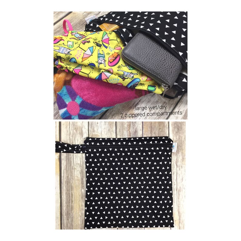 Reusable Wet Bag, Heat Sealed and Waterproof, Perfect for the pool, beach, gym, travel, diapers and more Multiple Sizes and Style Available image 6